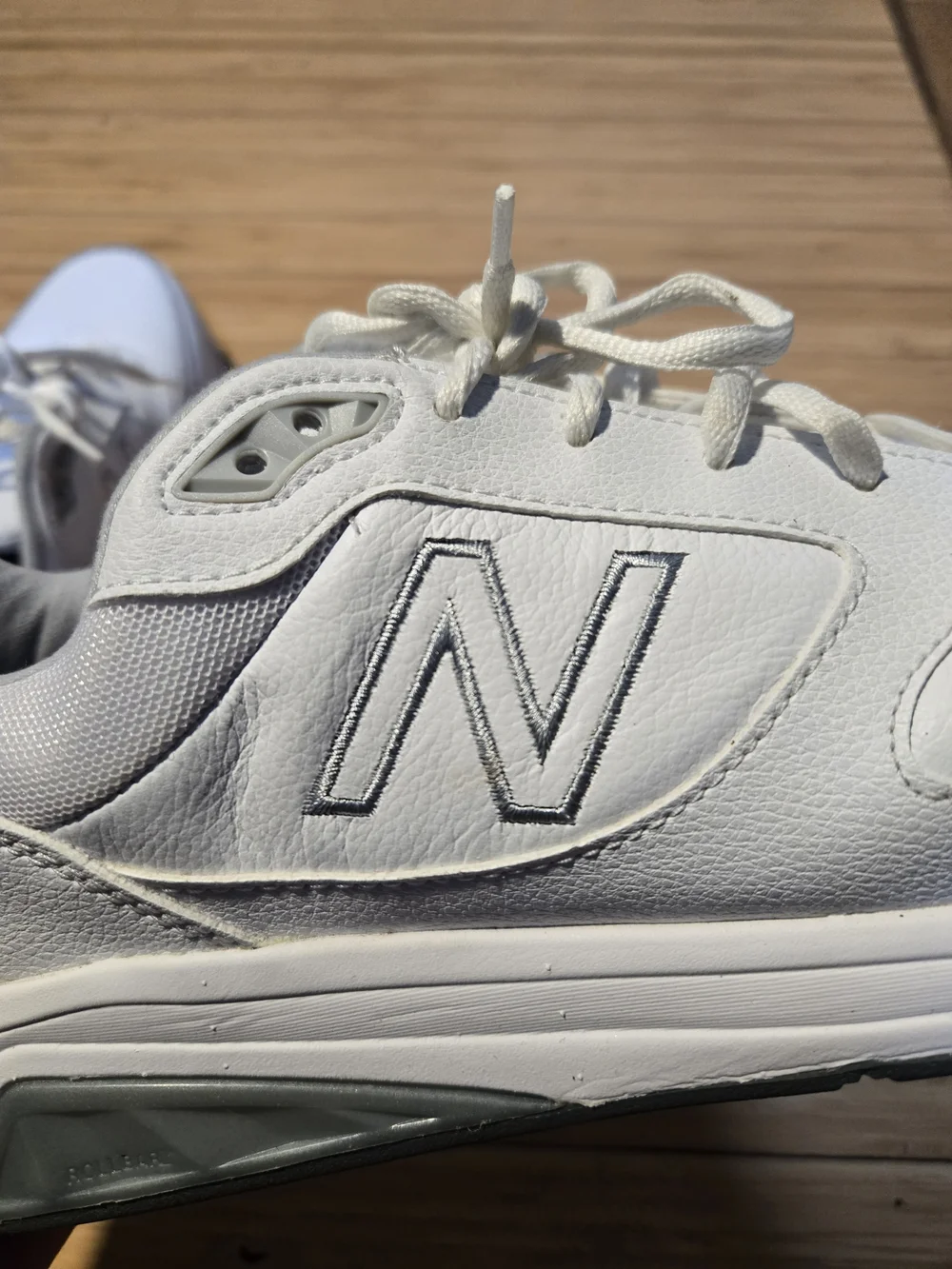 New Balance Men White Lace-Up Sneakers